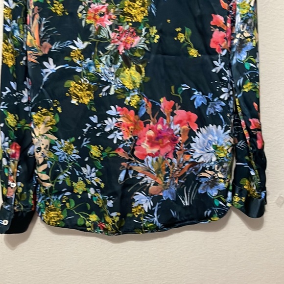 ZARA LONG SLEEVE FLORAL BLOUSE - Picture 7 of 8